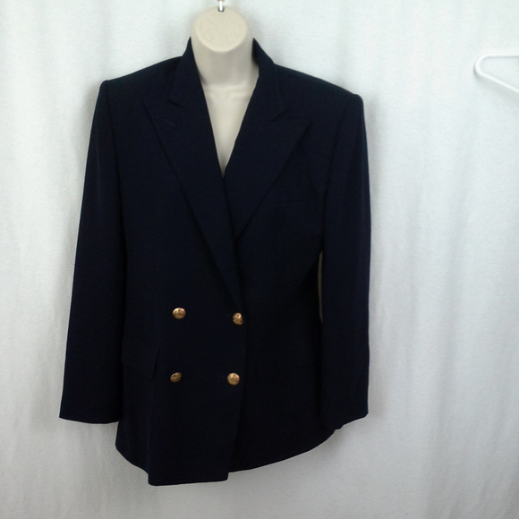Ralph Lauren Jackets & Blazers - Lauren Ralph Lauren womens jacket Navy blue 8 Wool Blazer Double breasted Notch